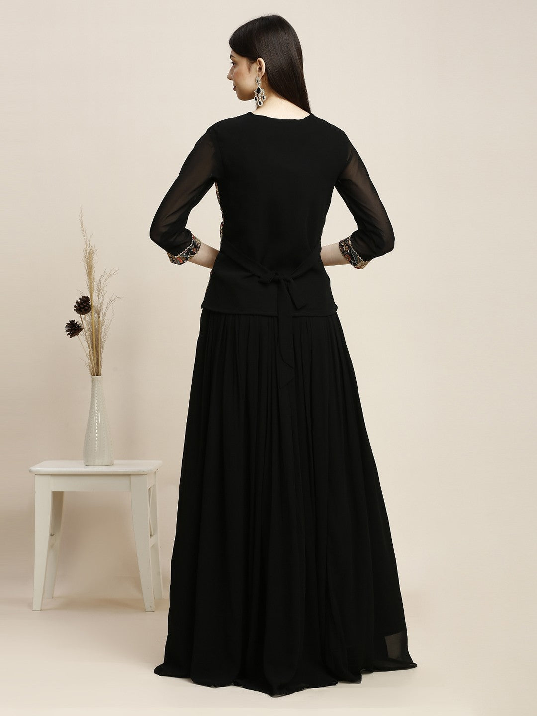 Black Georgette Lehenga Choli For Women