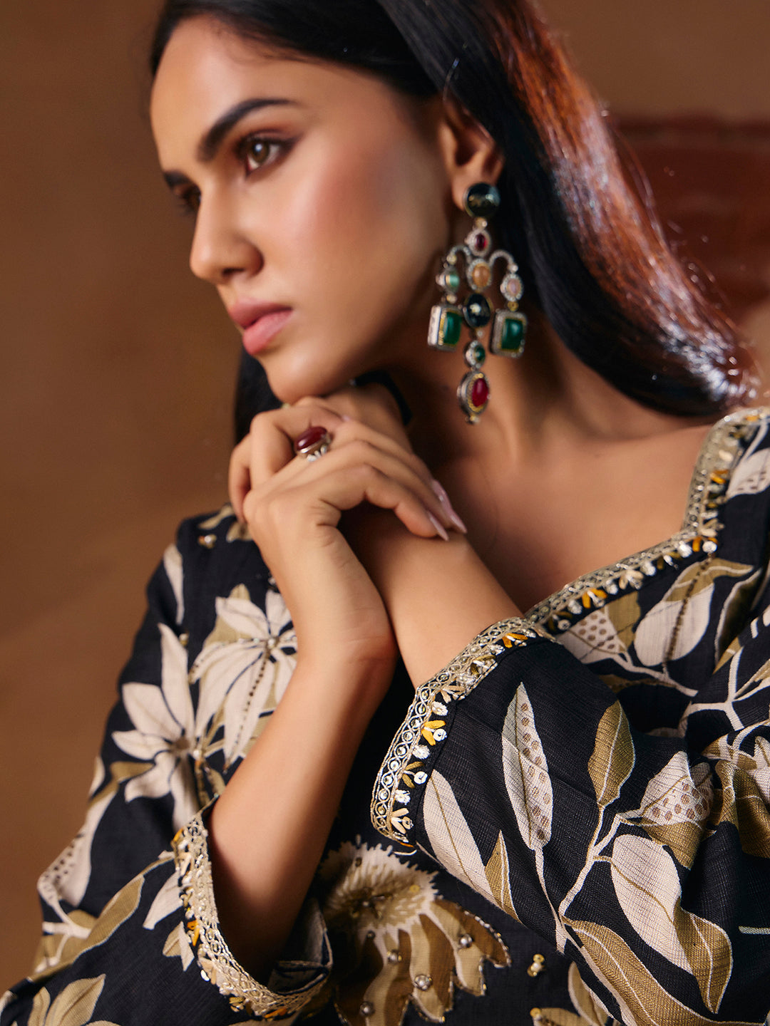 Indo Western for Woman Vatican Print Gown - Madhuram Wedding & Festive Wear