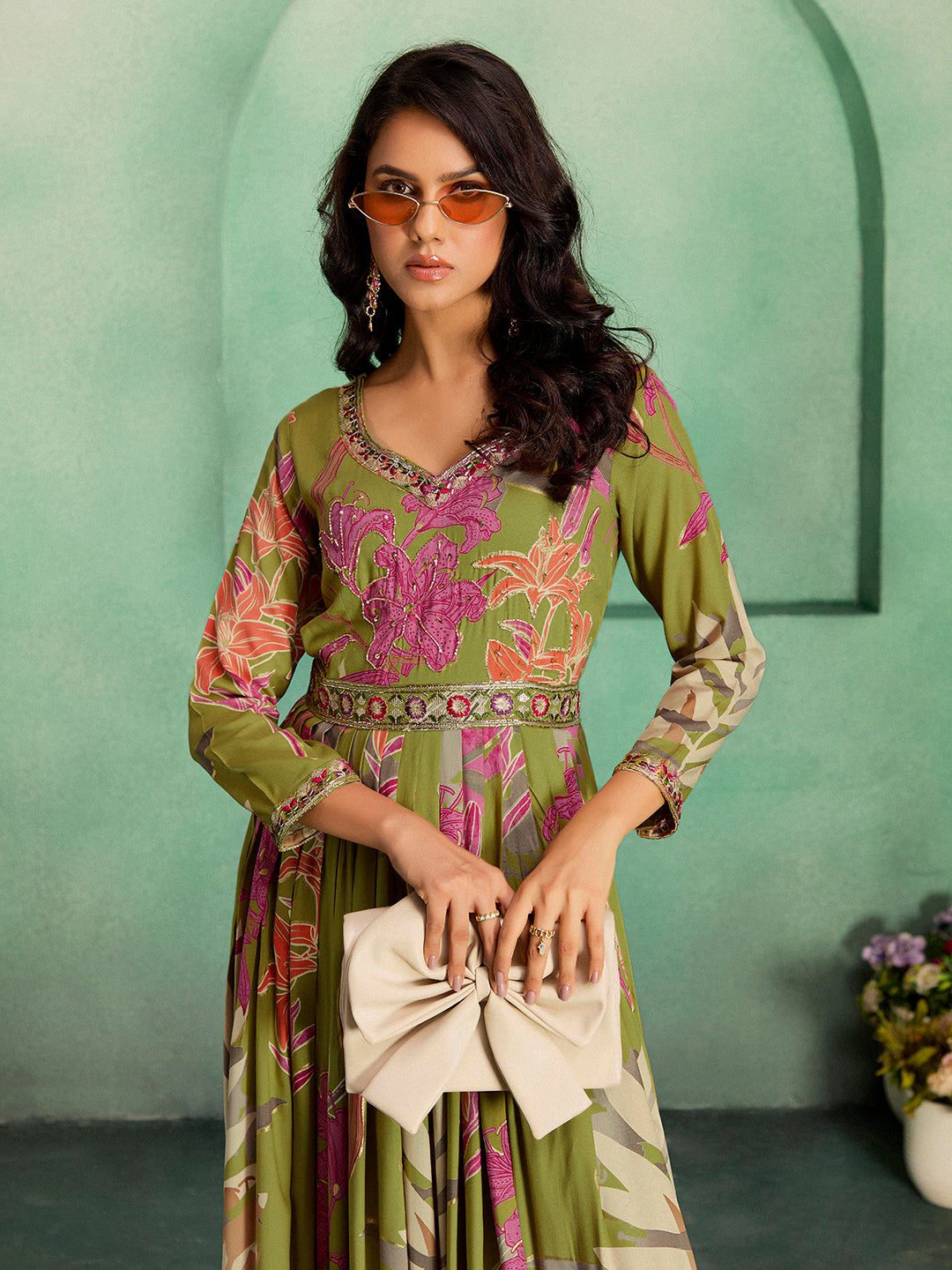 Elegant Rayon Floral Anarkali Gown for Festive & Wedding