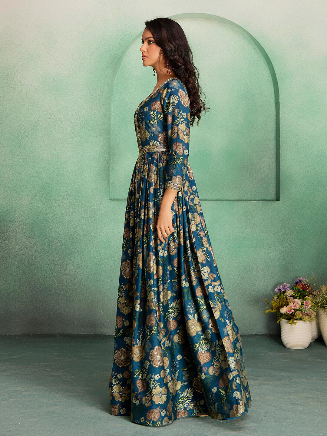 Embroidered Viscose Rayon Gown – Festive & Wedding Wear