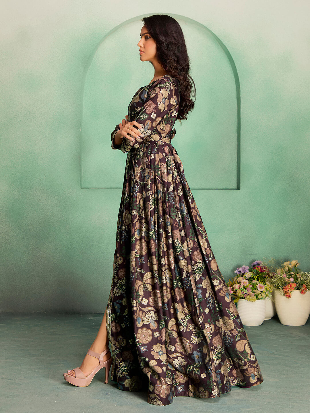 Embroidered Viscose Rayon Gown – Festive & Wedding Wear