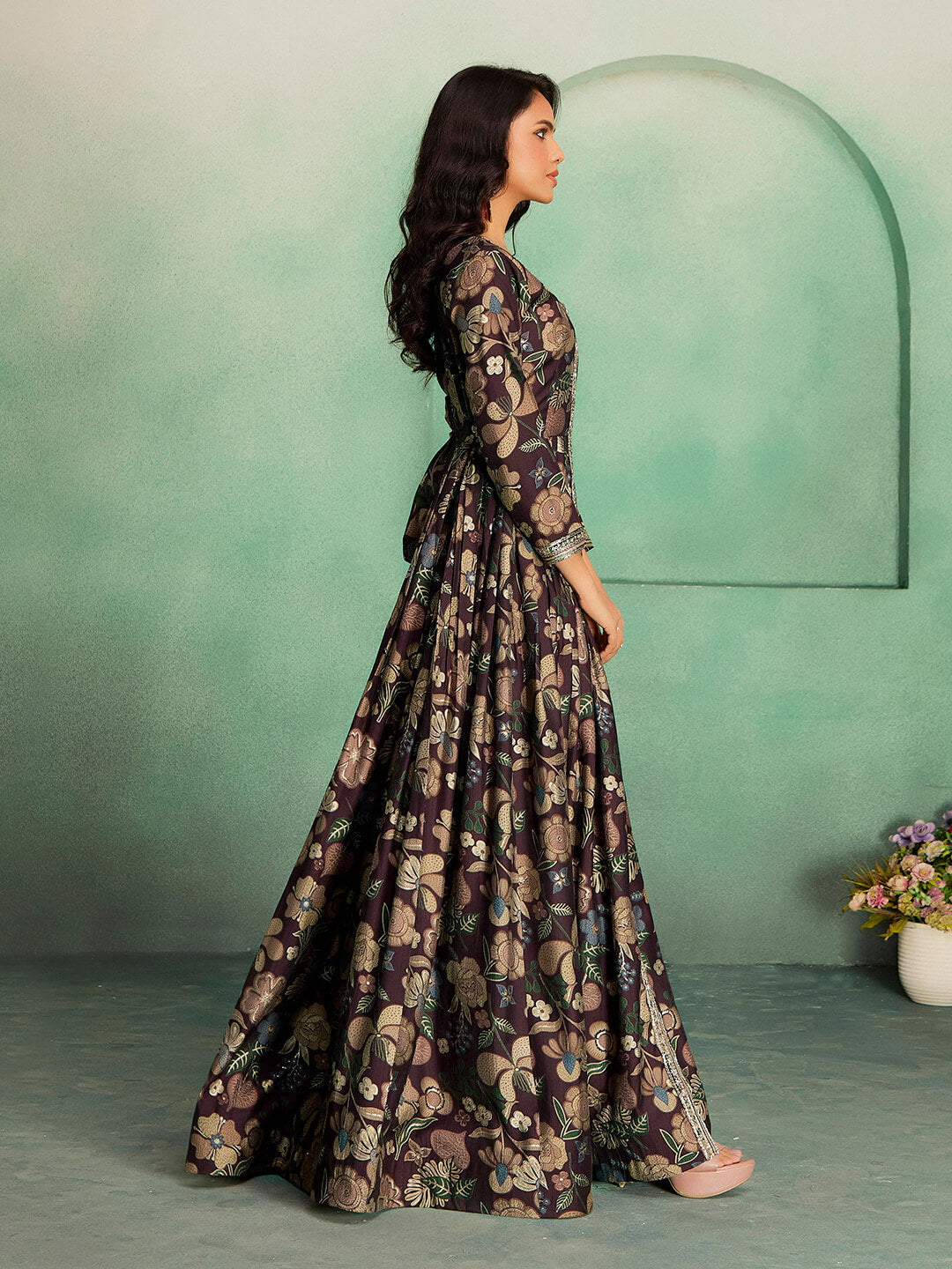Embroidered Viscose Rayon Gown – Festive & Wedding Wear