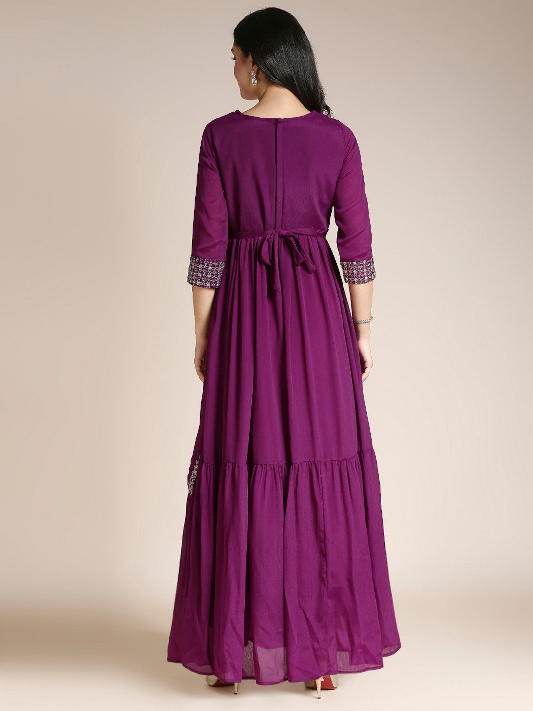 Purple Chiffon Anarkali Long Gown