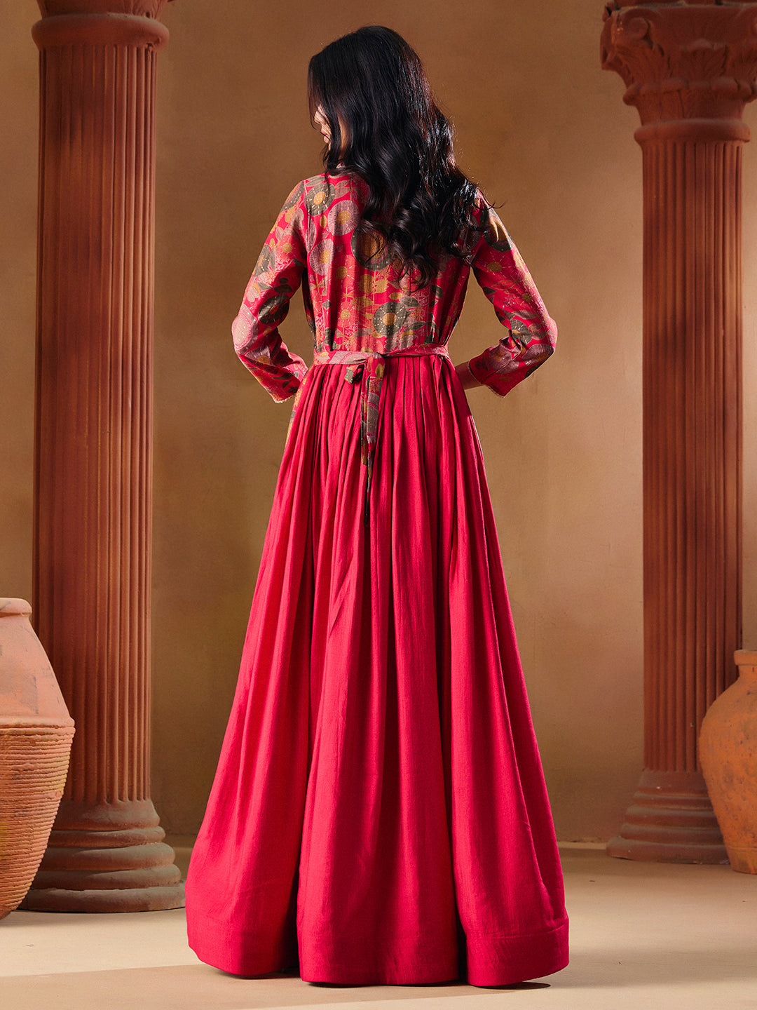 Indo Western Vatican Print Gown Madhuram Wedding & Festive Wear