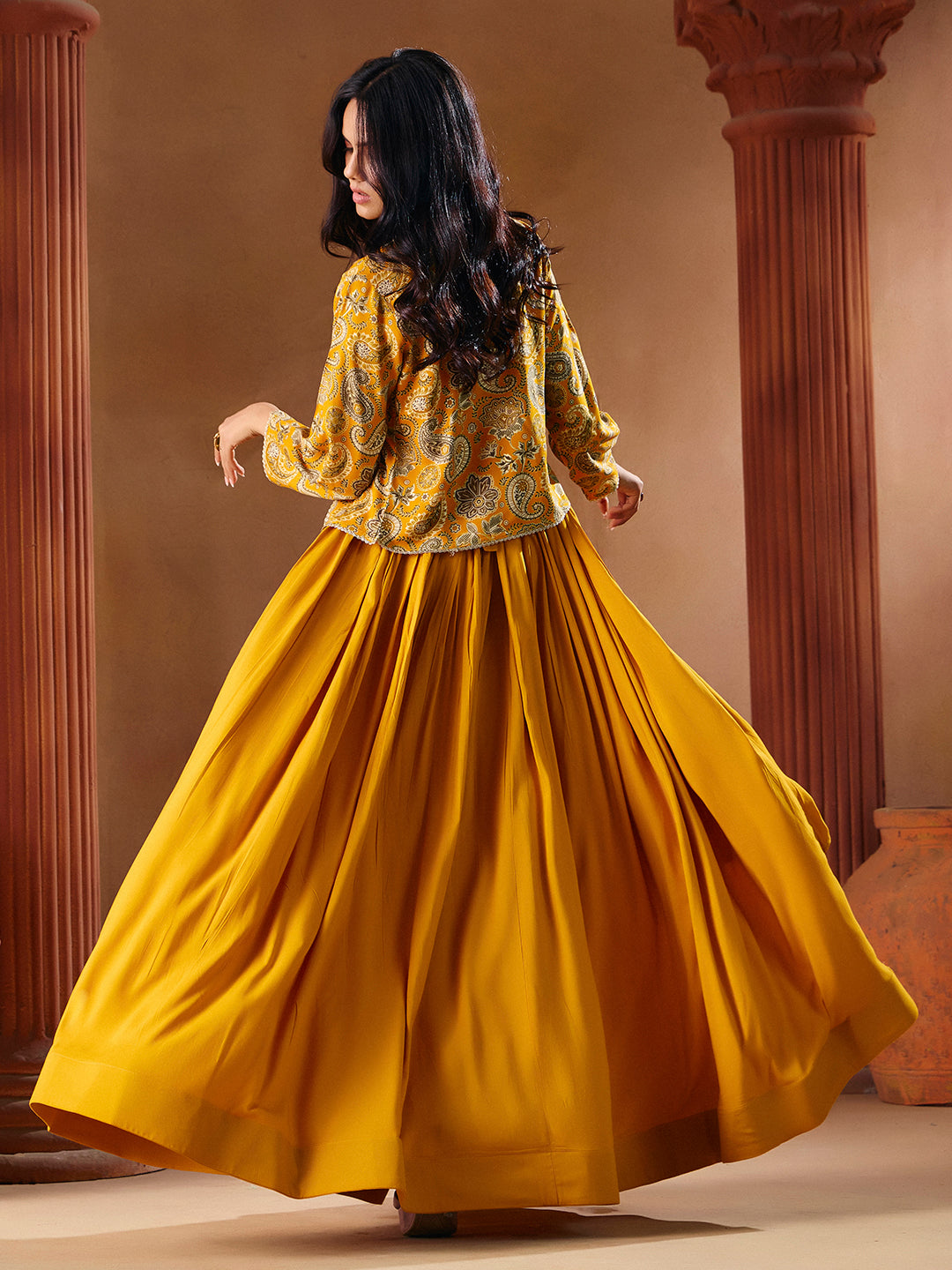 Indo Western for Woman Vatican Print Gown - Madhuram Wedding & Festive Wear