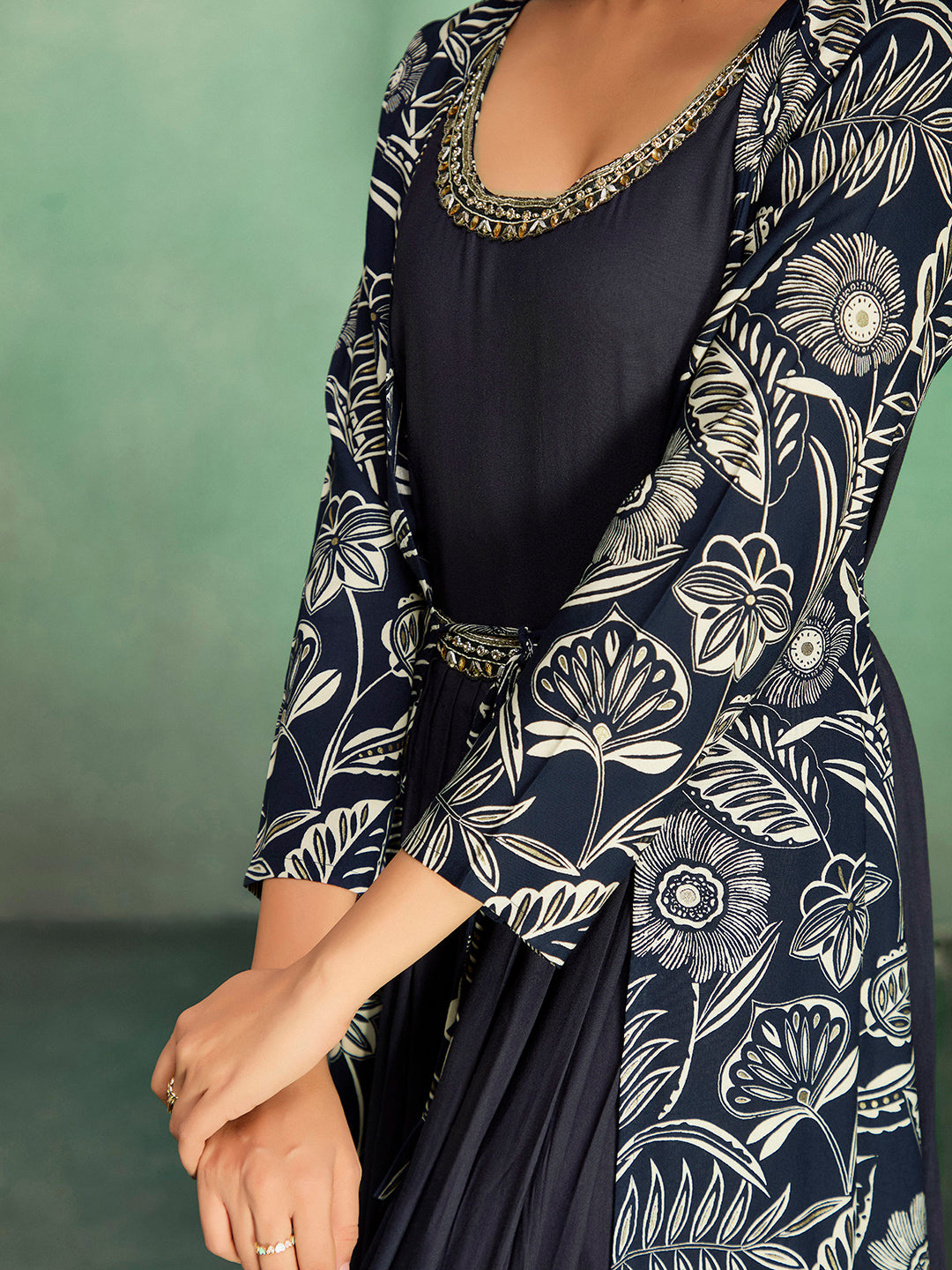 Madhuram Women’s Anarkali Gown – Festive & Wedding Wear with Digital Print
