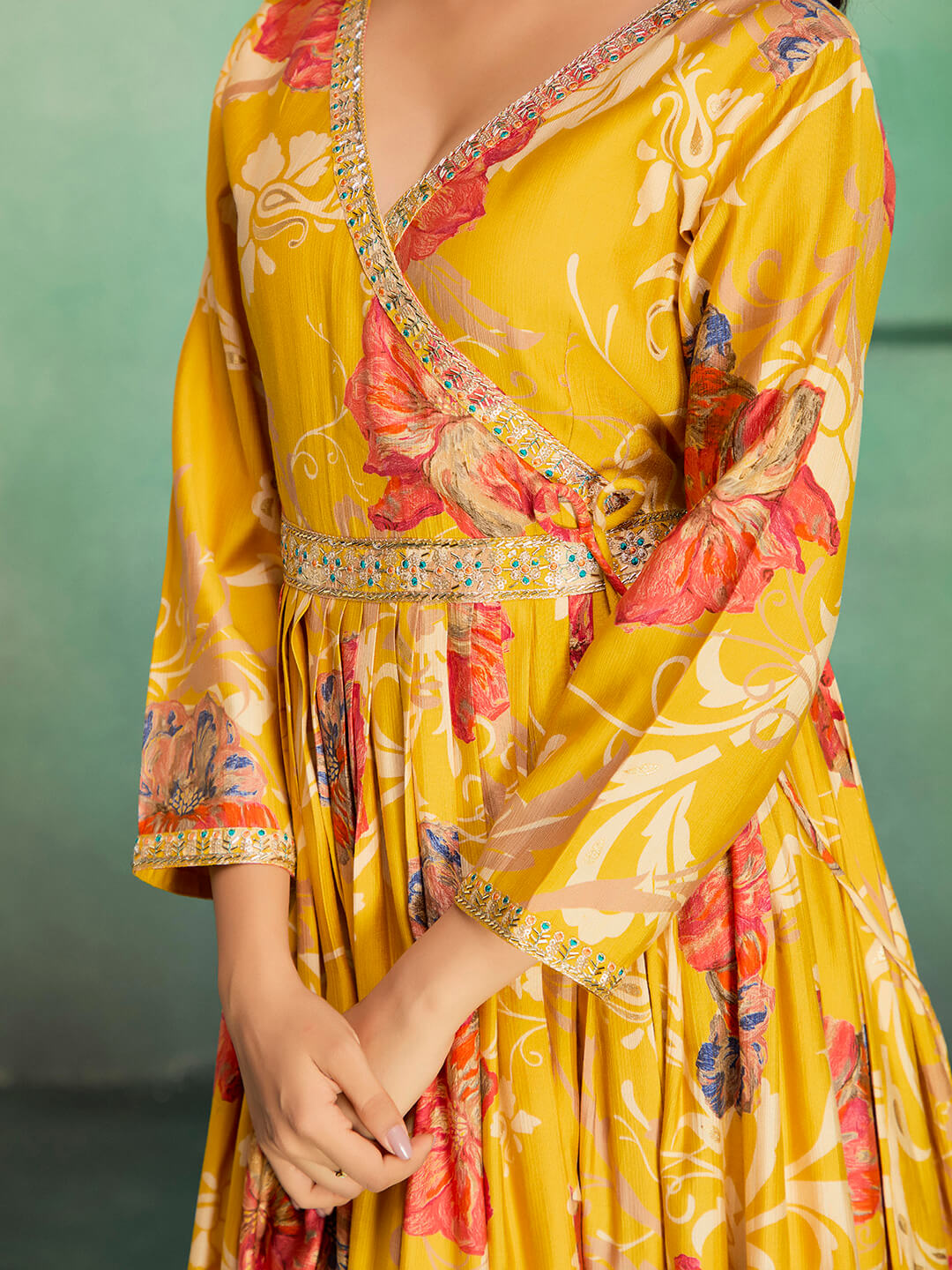 Madhuram Printed Viscose Rayon Anarkali Gown