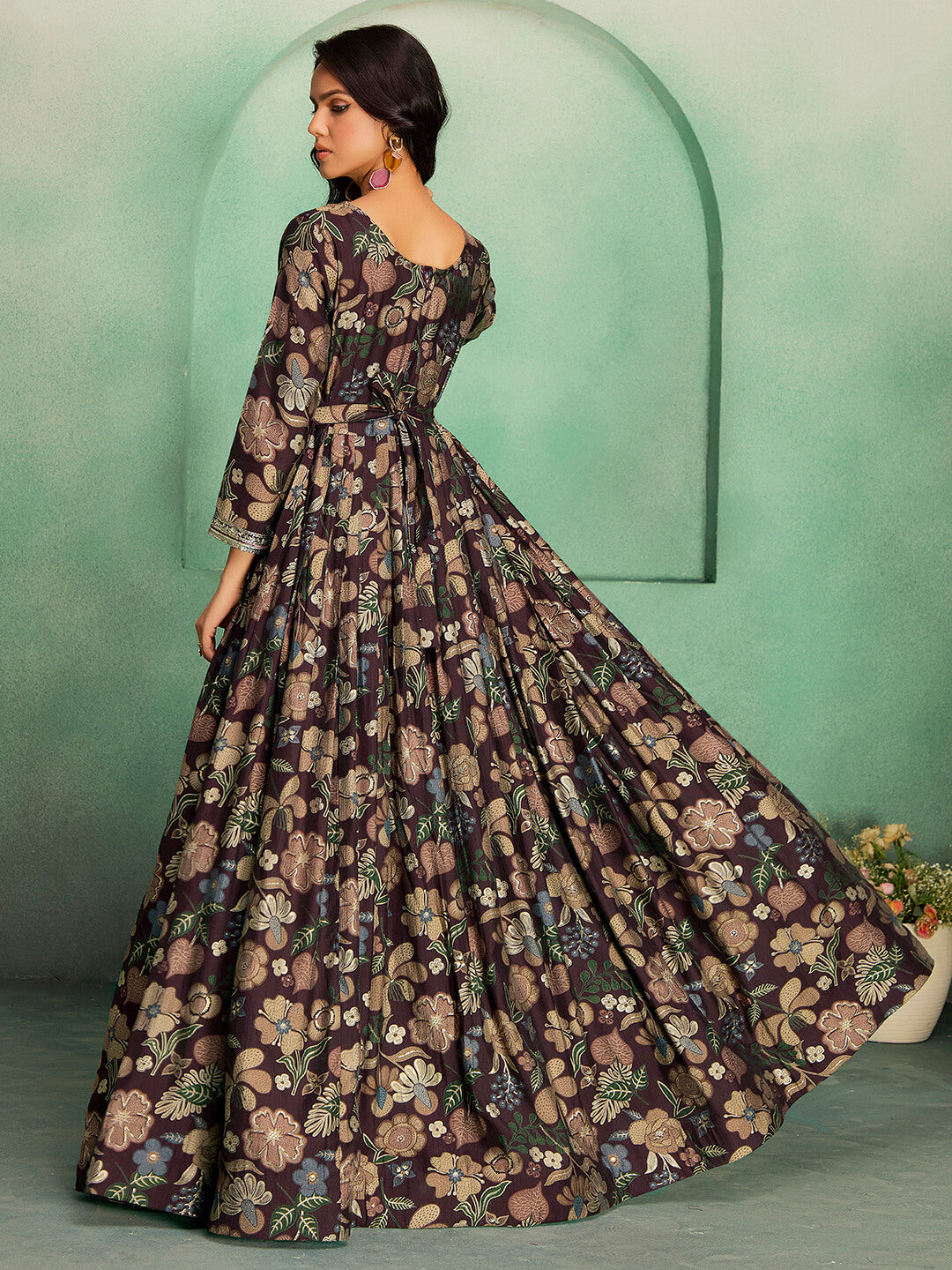 Embroidered Viscose Rayon Gown – Festive & Wedding Wear