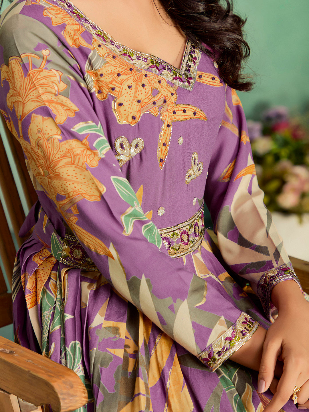 Elegant Rayon Floral Anarkali Gown for Festive & Wedding