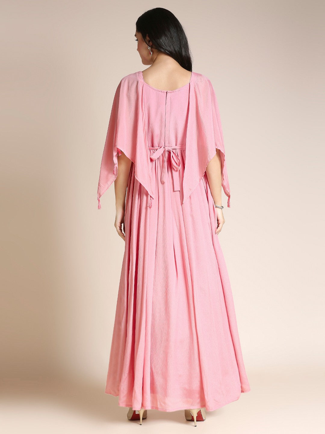 Pink Sweetheart Chiffon Long Gown Dress For Women