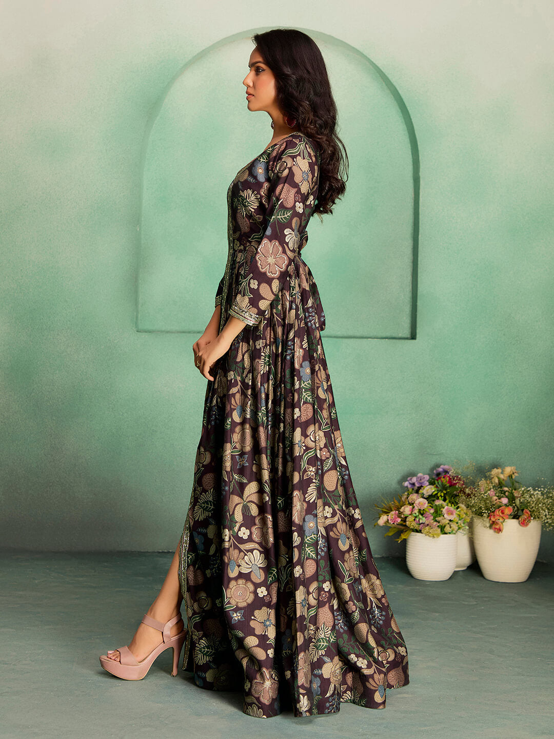 Embroidered Viscose Rayon Gown – Festive & Wedding Wear