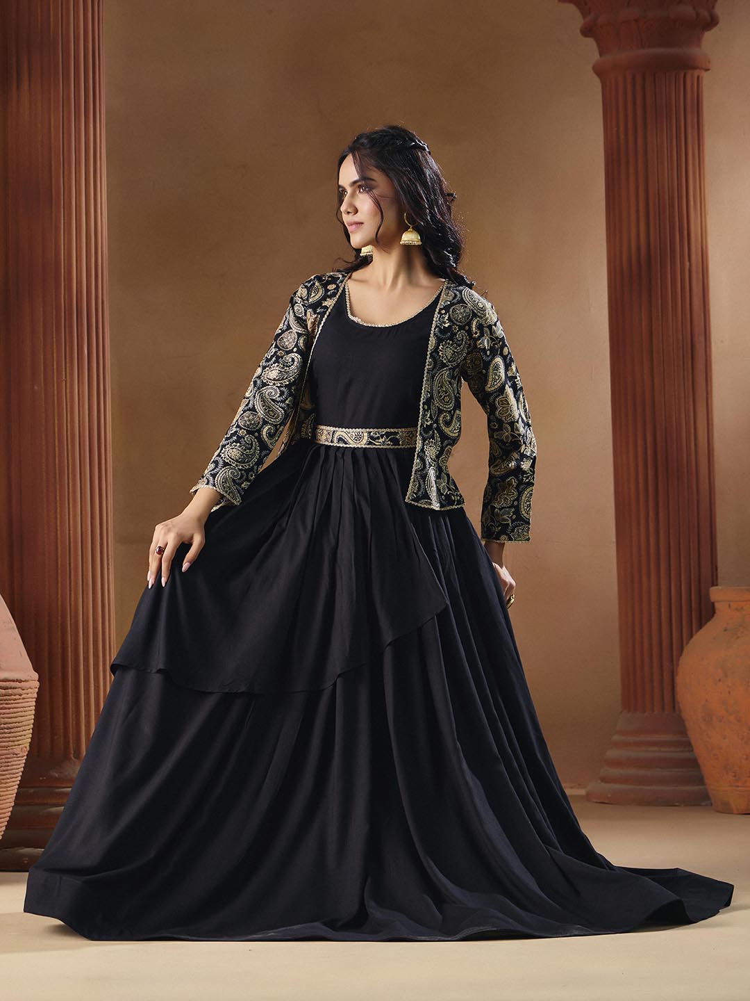 Indo Western for Woman Vatican Print Gown - Madhuram Wedding & Festive Wear