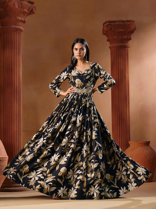 Indo Western for Woman Vatican Print Gown - Madhuram Wedding & Festive Wear