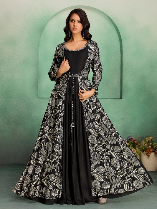 Madhuram Women’s Anarkali Gown – Festive & Wedding Wear with Digital Print