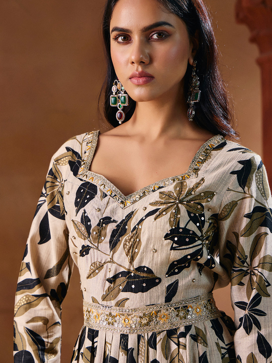 Indo Western for Woman Vatican Print Gown - Madhuram Wedding & Festive Wear