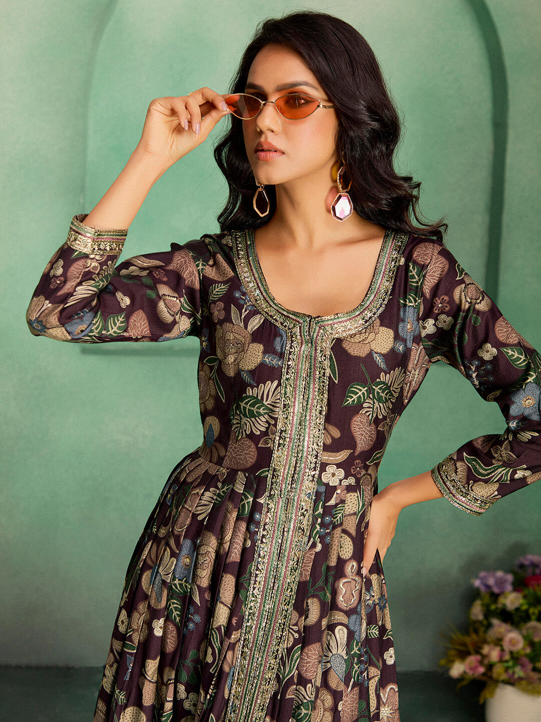 Embroidered Viscose Rayon Gown – Festive & Wedding Wear