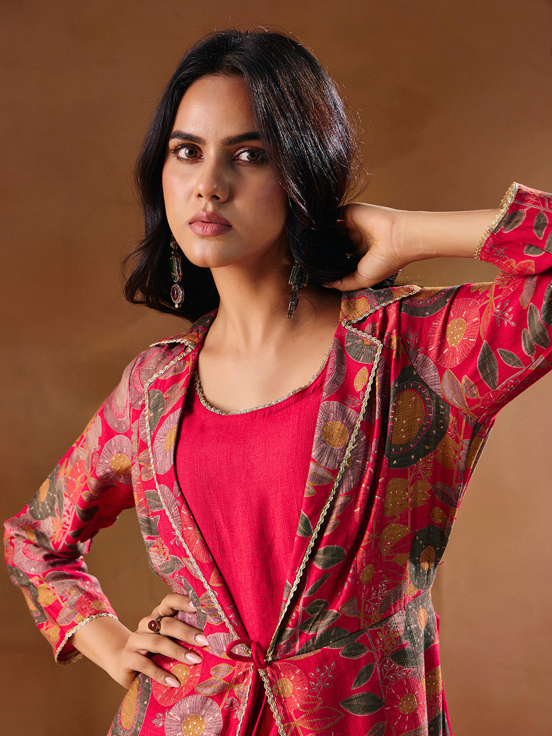Indo Western Vatican Print Gown Madhuram Wedding & Festive Wear