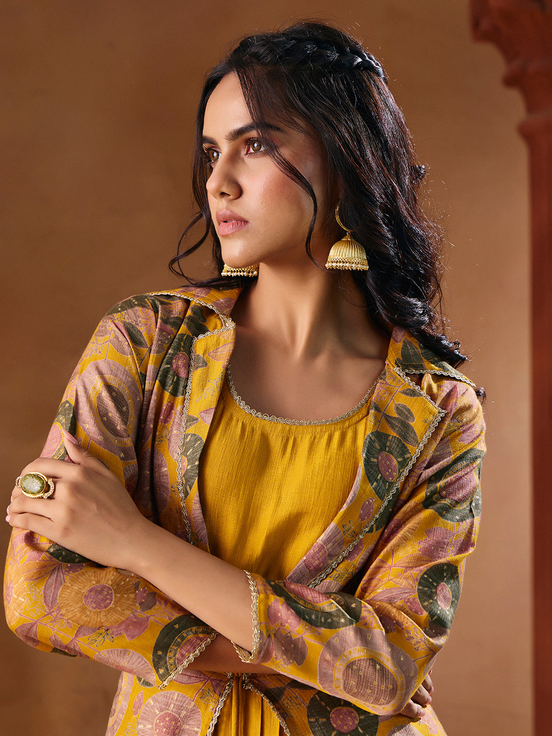 Indo Western Vatican Print Gown Madhuram Wedding & Festive Wear