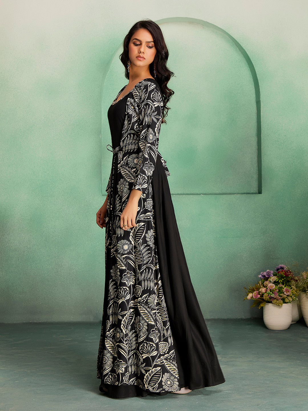 Madhuram Women’s Anarkali Gown – Festive & Wedding Wear with Digital Print