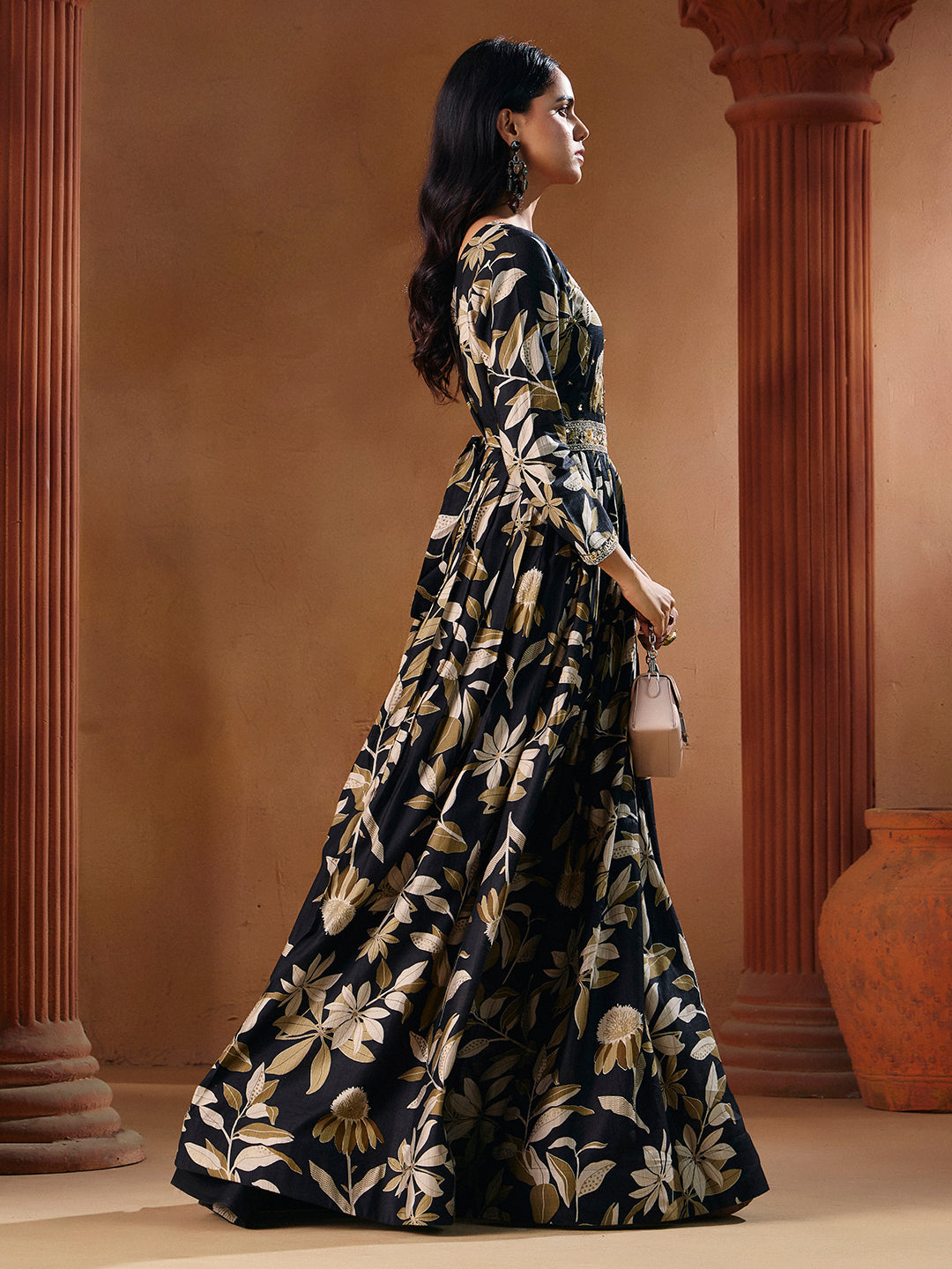 Indo Western for Woman Vatican Print Gown - Madhuram Wedding & Festive Wear