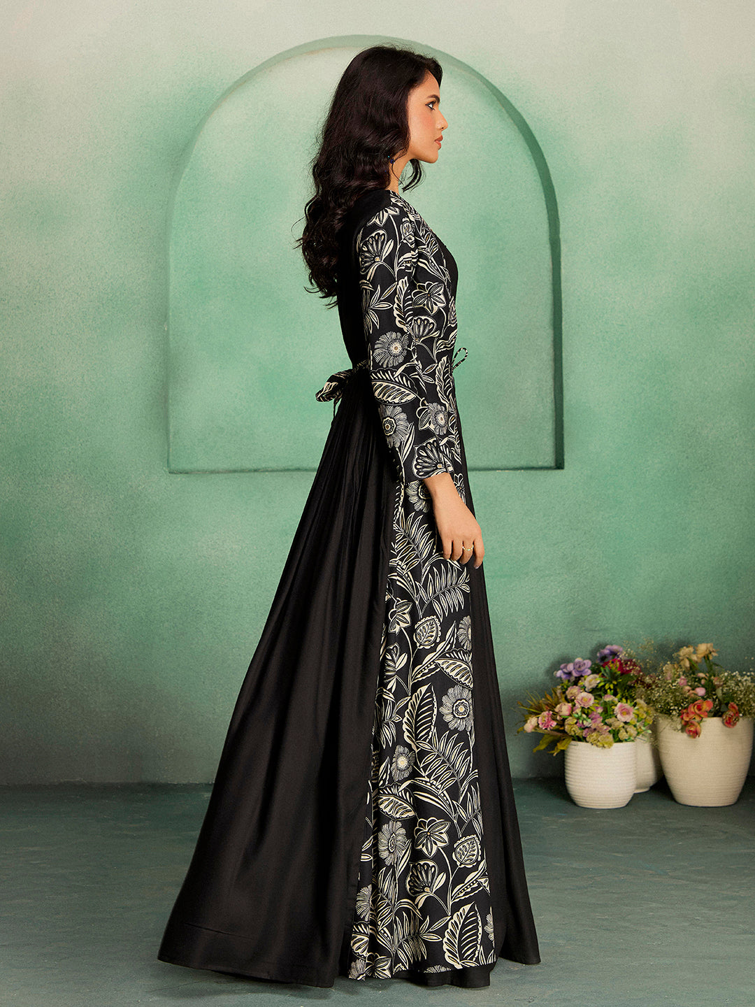 Madhuram Women’s Anarkali Gown – Festive & Wedding Wear with Digital Print