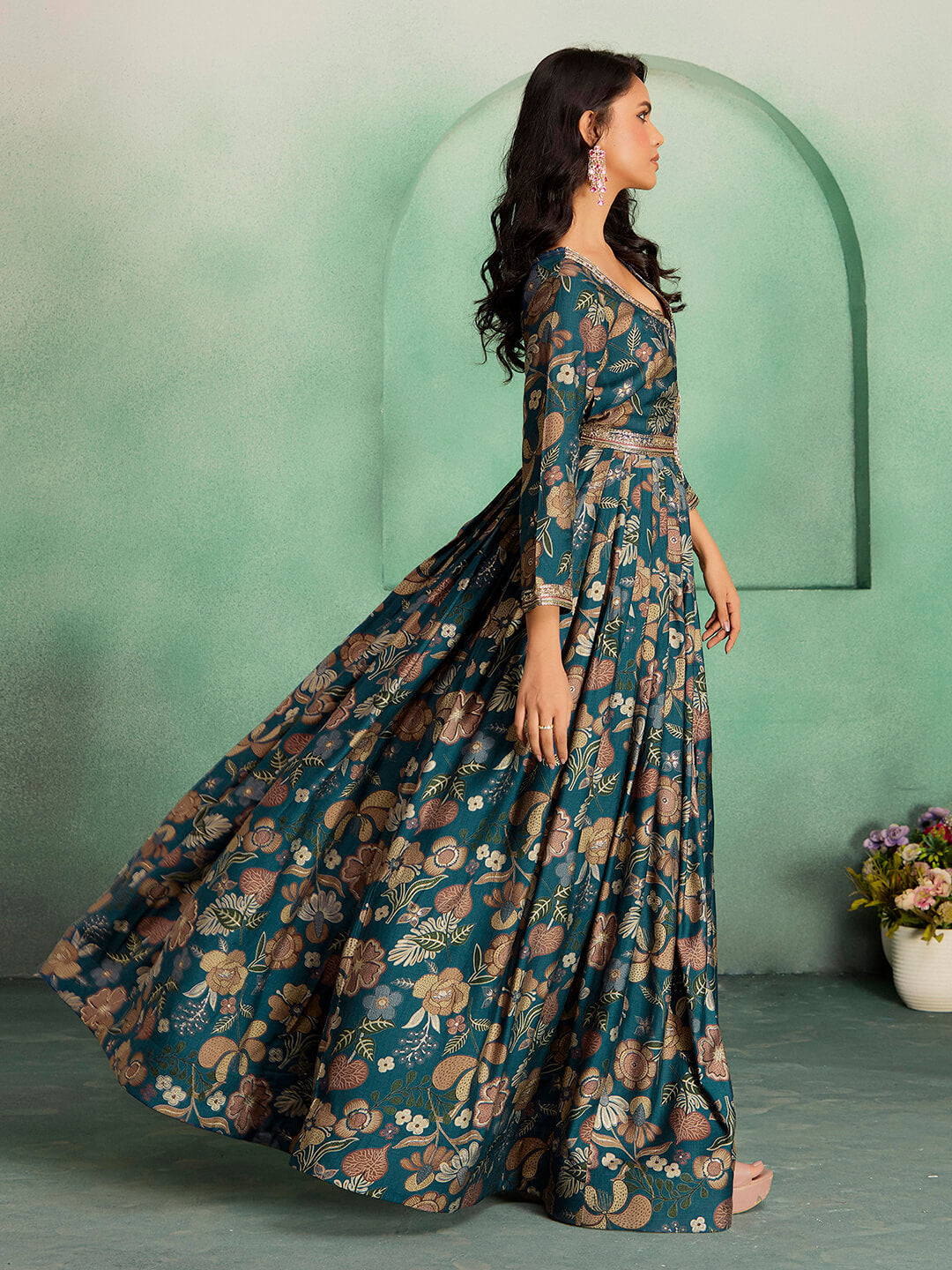 Embroidered Viscose Rayon Gown – Festive & Wedding Wear