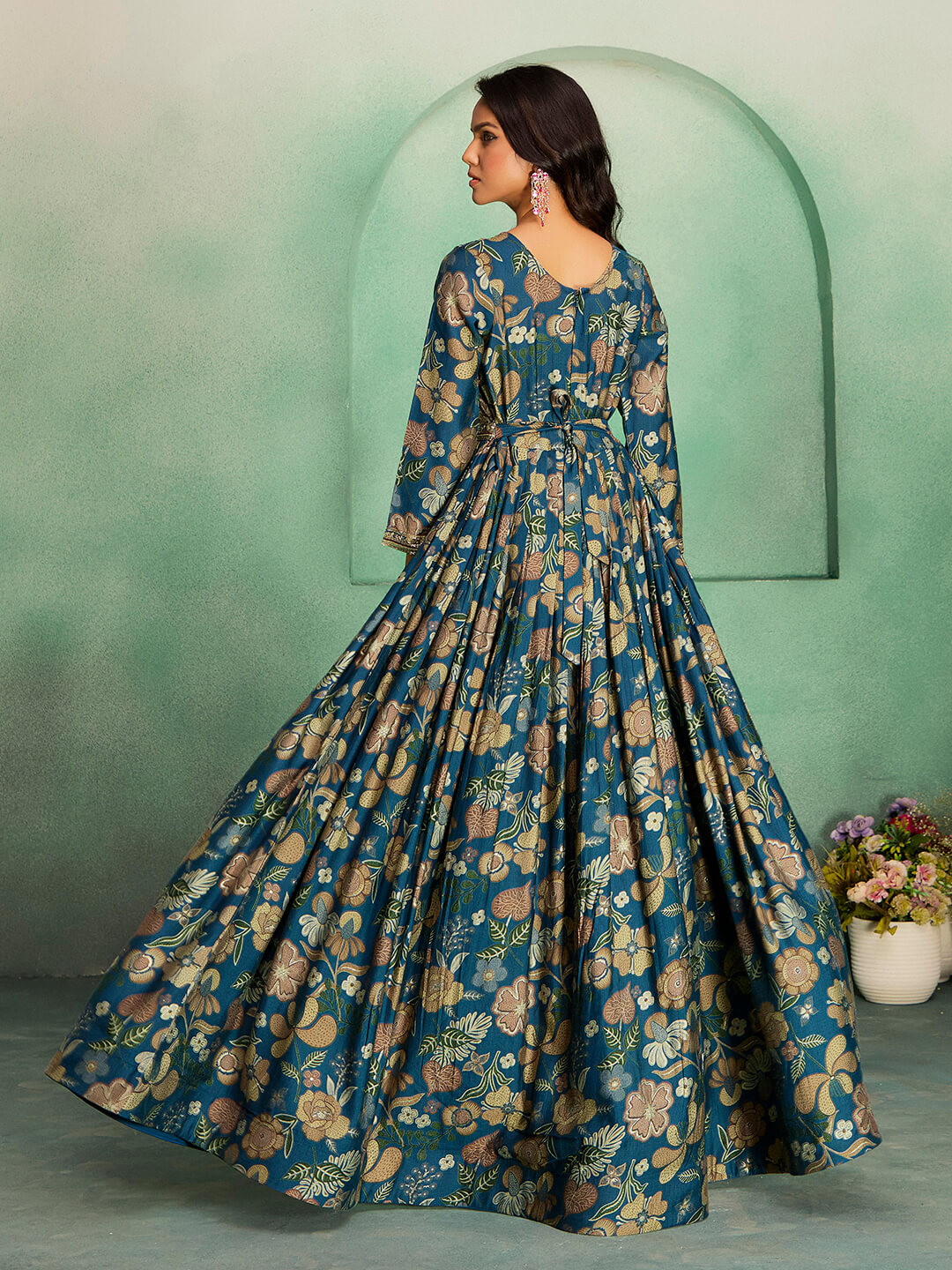 Embroidered Viscose Rayon Gown – Festive & Wedding Wear