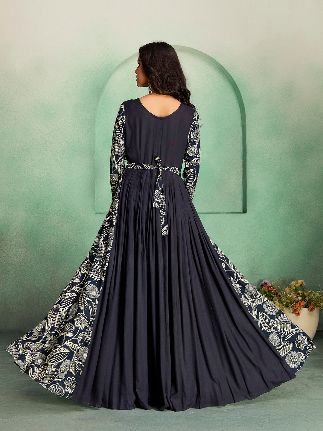 Madhuram Women’s Anarkali Gown – Festive & Wedding Wear with Digital Print
