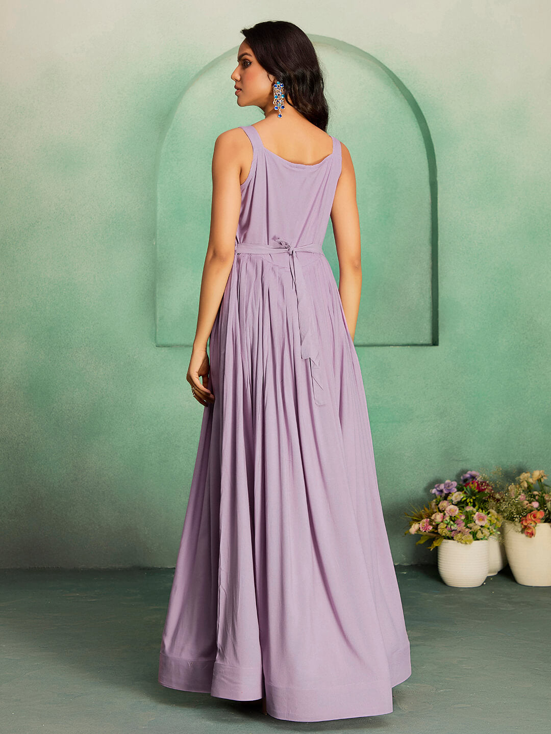 Festive & Wedding Wear Purple Anarkali Gown Set for Women – Madhuram