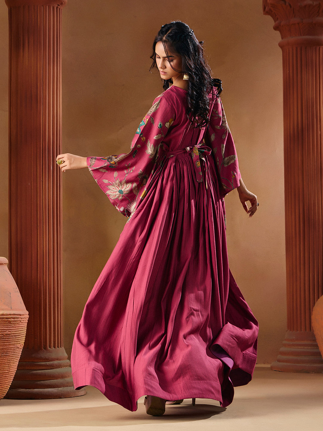 Indo Western Vatican Print Gown Madhuram Wedding & Festive Wear