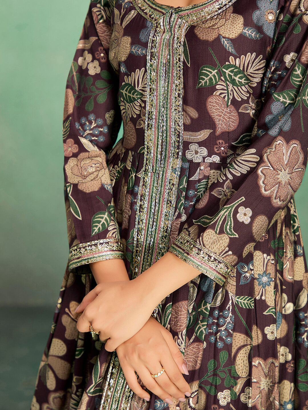 Embroidered Viscose Rayon Gown – Festive & Wedding Wear